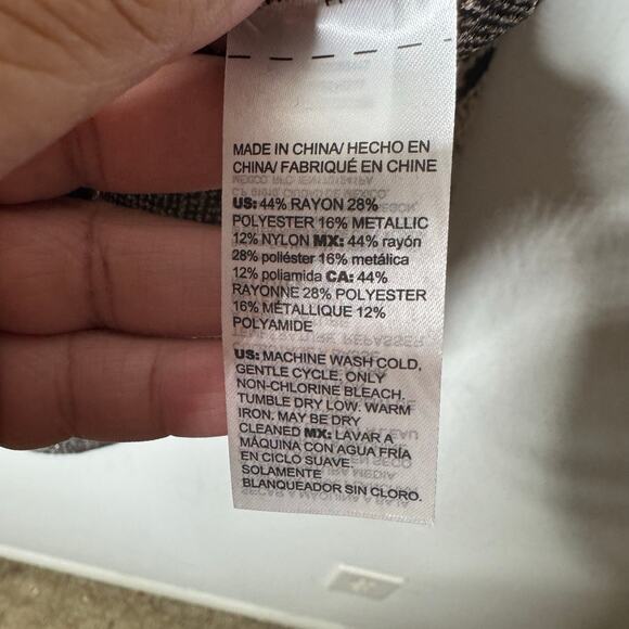 Chico’s Snake‎ Print Metallic Tie Front V-Neck Pullover Sweater Size 3 XL - Picture 6 of 8